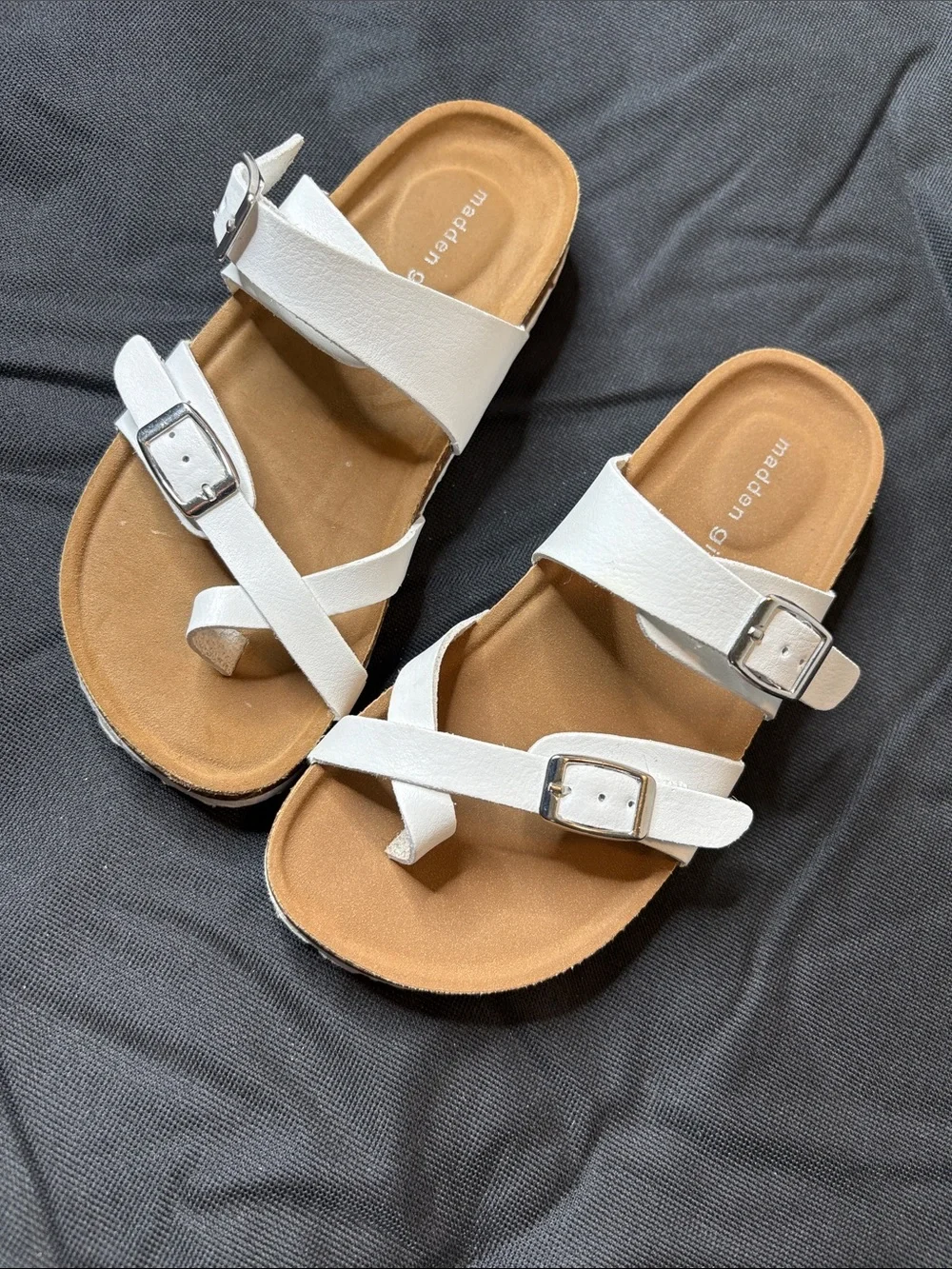Madden Girl Toe  Sandals White Adjustable Sandals Size 13